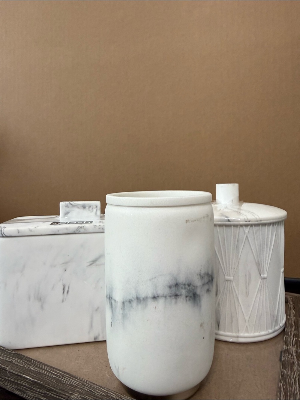 White Marble Ceramic Vase by